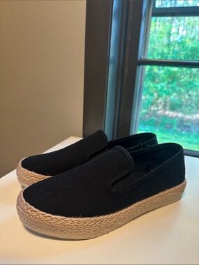 Black Canvas Slip-On Shoes